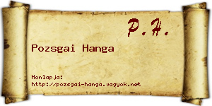 Pozsgai Hanga névjegykártya